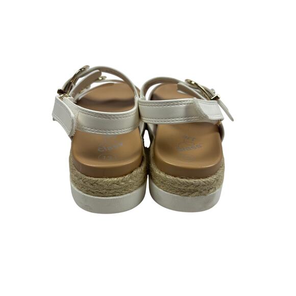 Girls Cat & Jack White Double Buckle Sandals Size 13 Slingback Espadrille - Picture 5 of 6